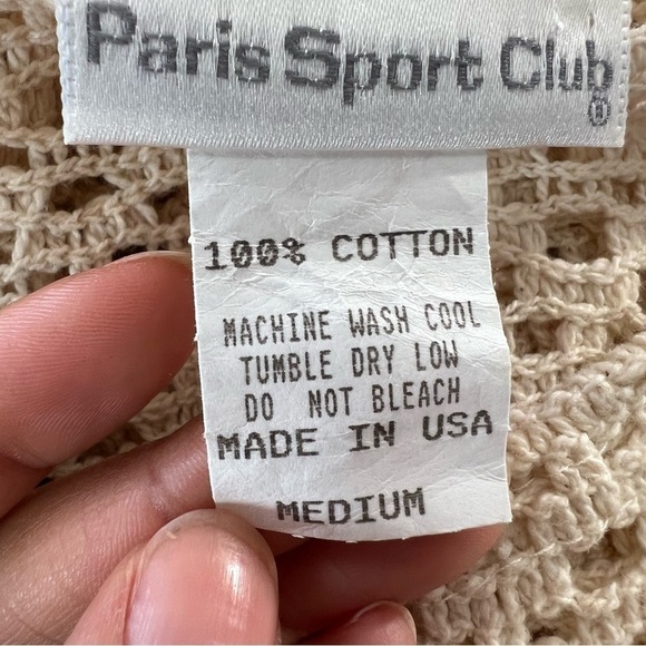 Vintage ecru white cotton crochet swimsuit coverup resortwear beach vacay swim - Picture 6 of 11